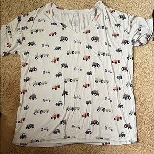 Kyte BABY relaxed fit v neck tractor print t shirt
